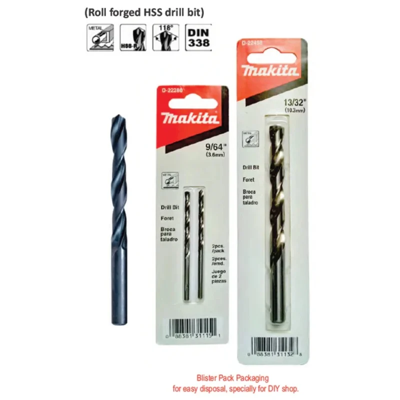 Makita HSS-R Metal Drill Bit (Blister Pack)
