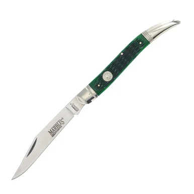 Marbles MR629 Large Toothpick Folding Knife Green Jigged Bone MR629
