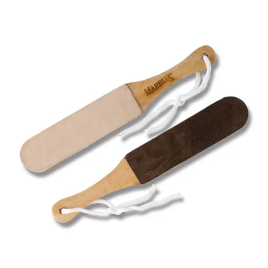 Marbles Razor Paddle Double Sided Leather Strop with Wood Handle MR543