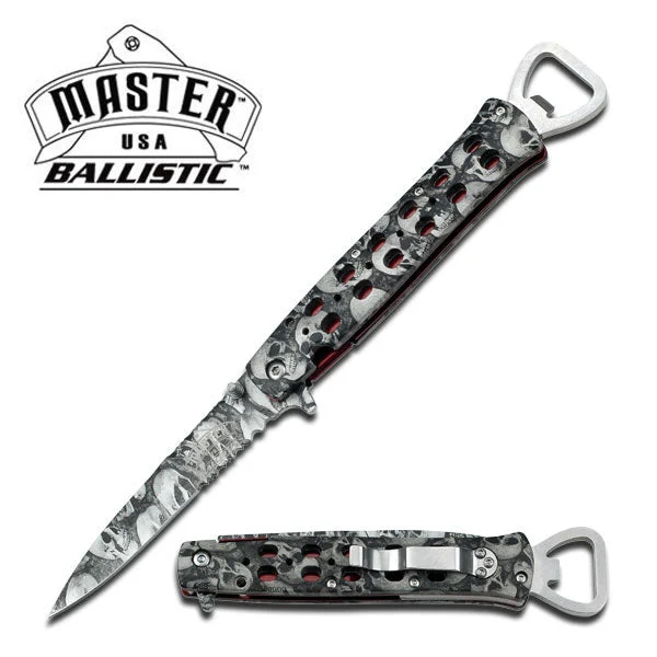 Master USA Ballistic Fantasy Skull Knife w/ Bottle Opener