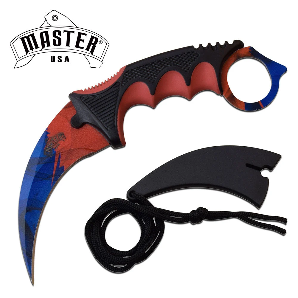 Master USA Fixed Blade Spiderman Karambit Knife (MU-1142BRD)