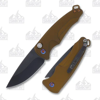 Medford Smooth Criminal OTS Auto Knife Yellow Flamed - 3in PVD Black Drop Point Plain