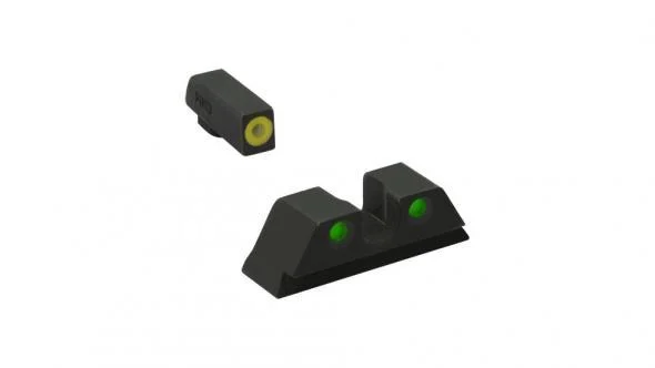 Meprolight ML41230 Hyper-Bright Yellow Ring Front & Green Rear Night Sights for Kimber 1911 Suppressed Models