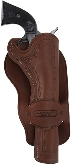 Mexican Single Loop Holster, right hand,7-1/2" barrel, brown leather,fits Colt Single Action Army revolvers and others