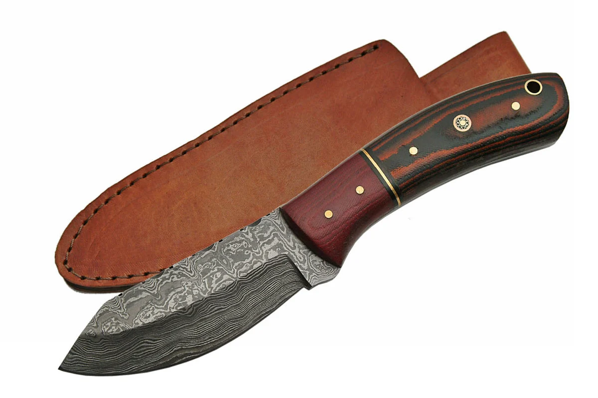 Micarta Handmade Damascus Skinning Knife