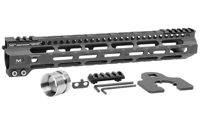 Midwest Ultra Lightweight M-Lok Handguard AR Rifles, 12.625" Free Float Handguard, Wrench And Titanium Hardwareluded, 5-Slot Polymer M-Lok Railluded, Black