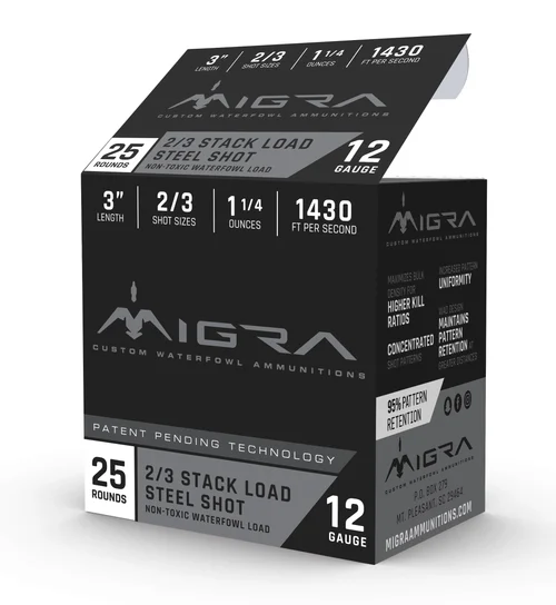 Migra Combinational 12 Ga, 3", 1 1/4oz, 2-3 Shot, 25rd Box