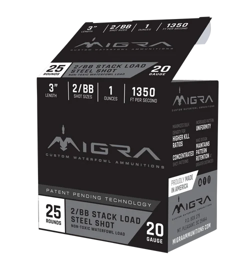 Migra Combinational Hunting 20 Ga, 3", 1 oz, 4/6 Shot, 25rd Box