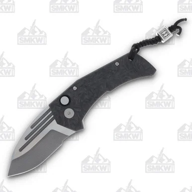 Mikkel Willumsen Custom Automatic Knife Carbon Fiber Gray Titanium SMKW Exclusive AUMKWCFNB