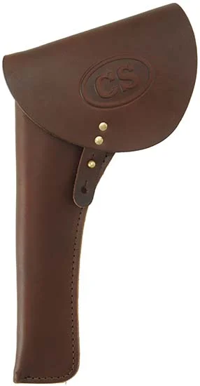 Military Holster, left hand, brown leather, C.S. marked flap