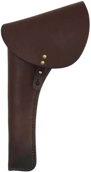 Military Holster, left hand,brown leather, plain flap