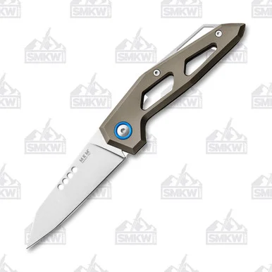 MKM Knives Edge Folding Knife Bronze Titanium2.95in Reverse Tanto MKEGTBR