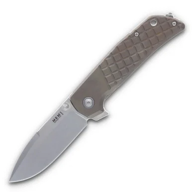 MKM Knives Maximo Folding Knife Bronze Titanium 3.23in Plain Drop Point MKMMTBR