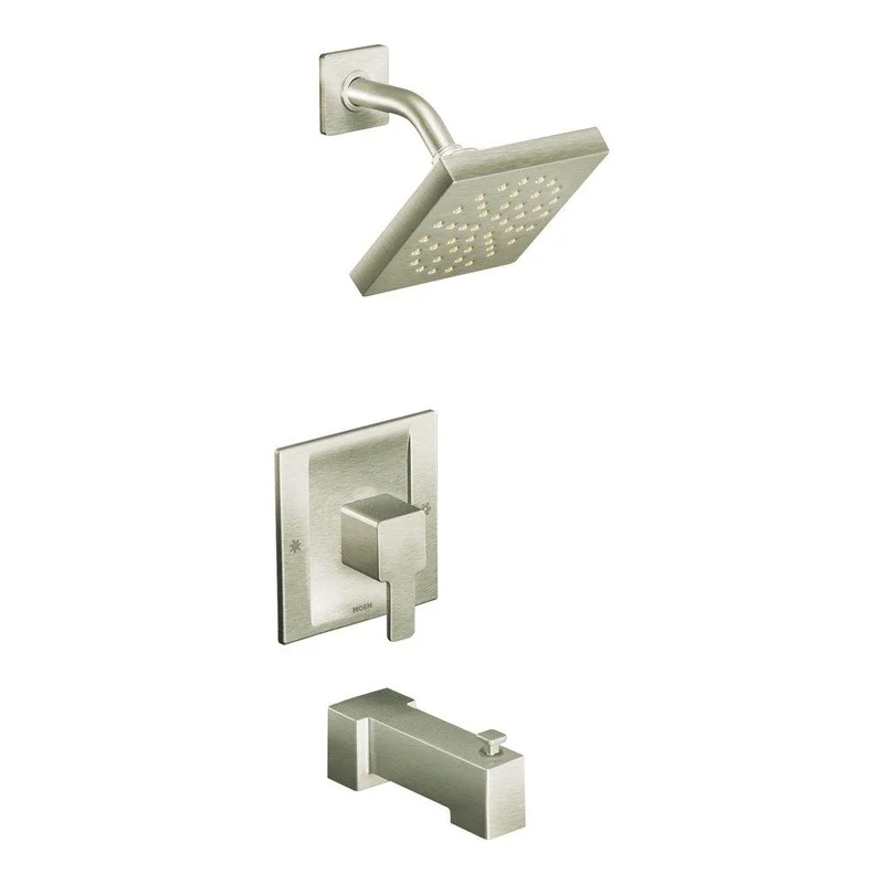 Moen 90 Degree One Handle Single Function Bathtub & Shower Faucet in Brushed Nickel (Trim Only) | Ferguson