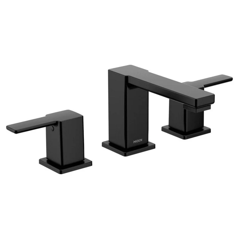 Moen 90 Degree Two Handle Widespread Bathroom Sink Faucet in Matte Black | Ferguson