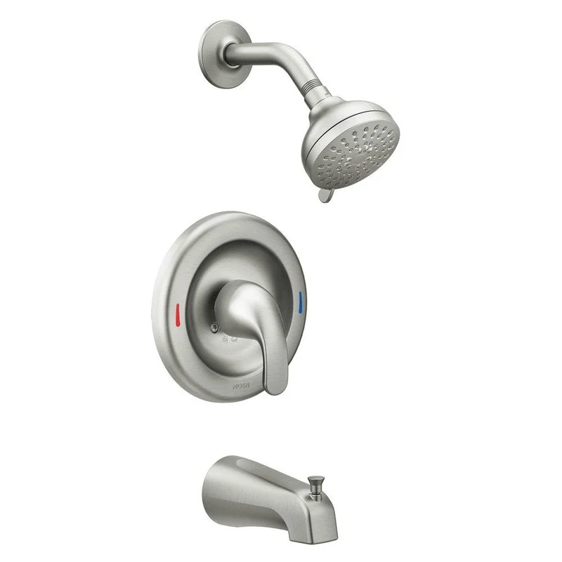 Moen Adler Single Handle Multi Function Bathtub & Shower Faucet in Spot Resist Brushed Nickel | Ferguson