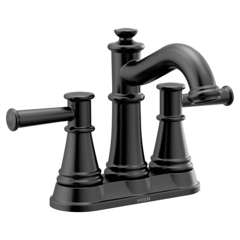 Moen Belfield Two Handle Centerset Bathroom Sink Faucet in Matte Black | Ferguson