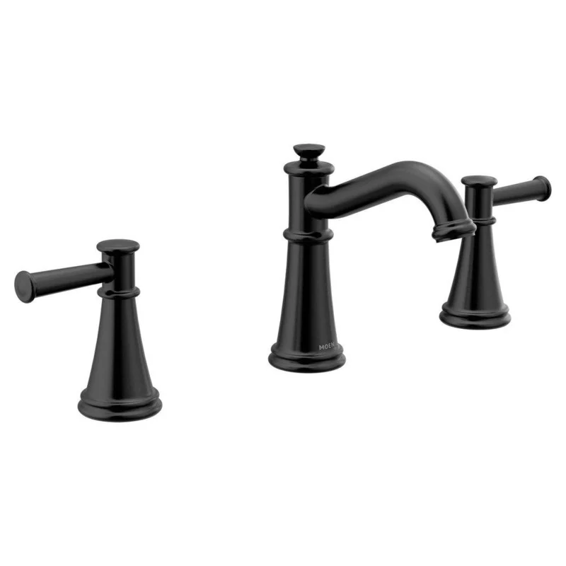 Moen Belfield Two Handle Widespread Bathroom Sink Faucet in Matte Black | Ferguson