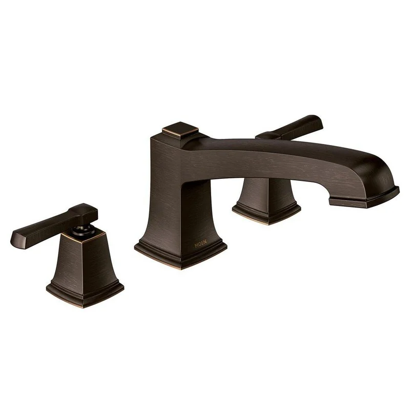 Moen Boardwalk Two Handle Roman Tub Faucet in Mediterranean Bronze (Trim Only) | Ferguson