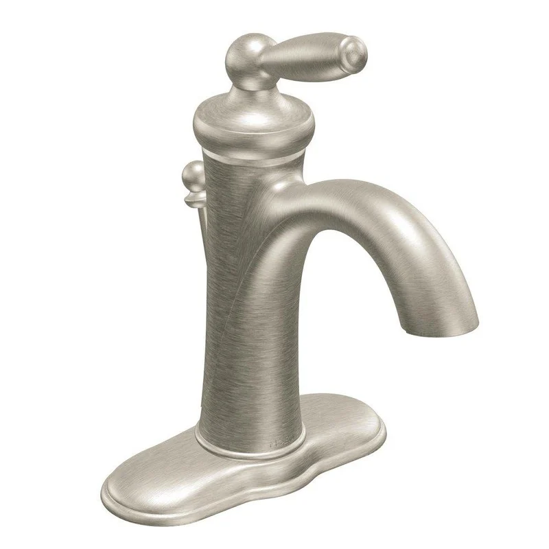 Moen Brantford Single Handle Monoblock Bathroom Sink Faucet in Brushed Nickel | Ferguson
