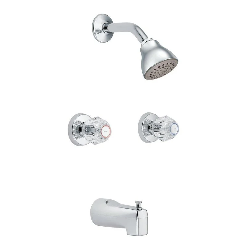 Moen Chateau Two Handle Single Function Bathtub & Shower Faucet in Polished Chrome | Ferguson