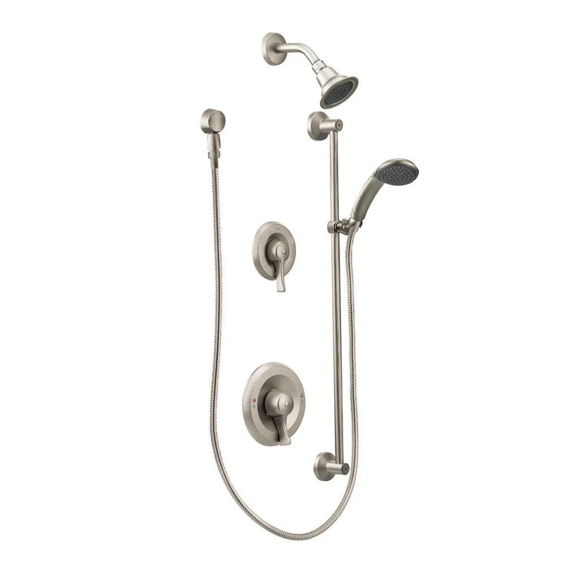 Moen Commercial Single Handle Multi Function Shower System in Brushed Nickel | Ferguson