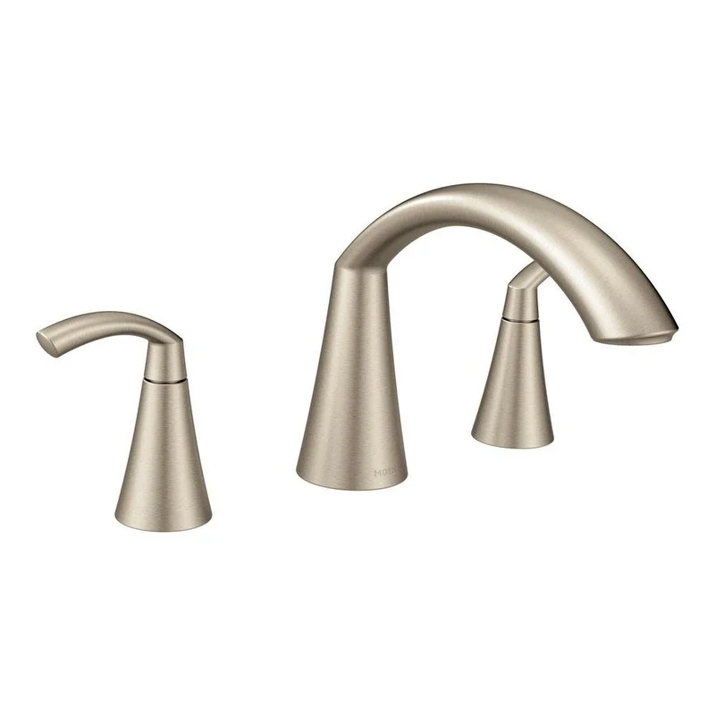 Moen Glyde Two Handle Roman Tub Faucet in Brushed Nickel (Trim Only) | Ferguson