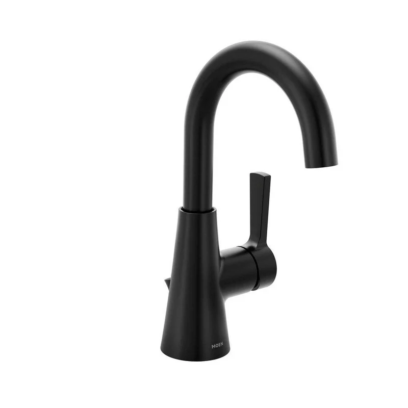 Moen Jase Single Handle Monoblock Bathroom Sink Faucet in Matte Black | Ferguson