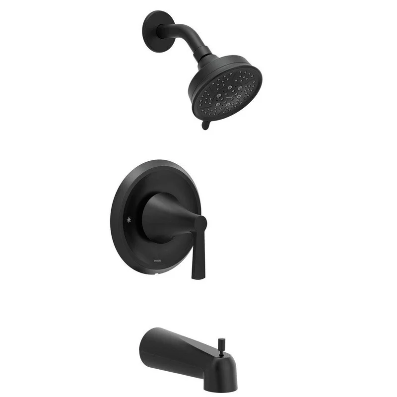 Moen Jase Single Handle Multi Function Bathtub & Shower Faucet in Matte Black (Trim Only) | Ferguson