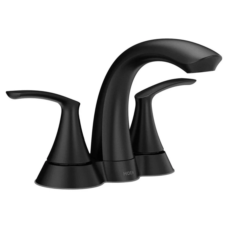 Moen Seena Two Handle Centerset Bathroom Sink Faucet in Matte Black | Ferguson
