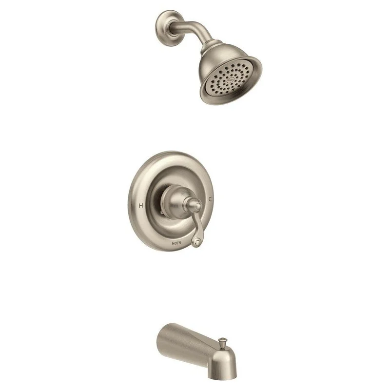 Moen Traditional One Handle Single Function Bathtub & Shower Faucet in Spot Resist Brushed Nickel (Trim Only) | Ferguson