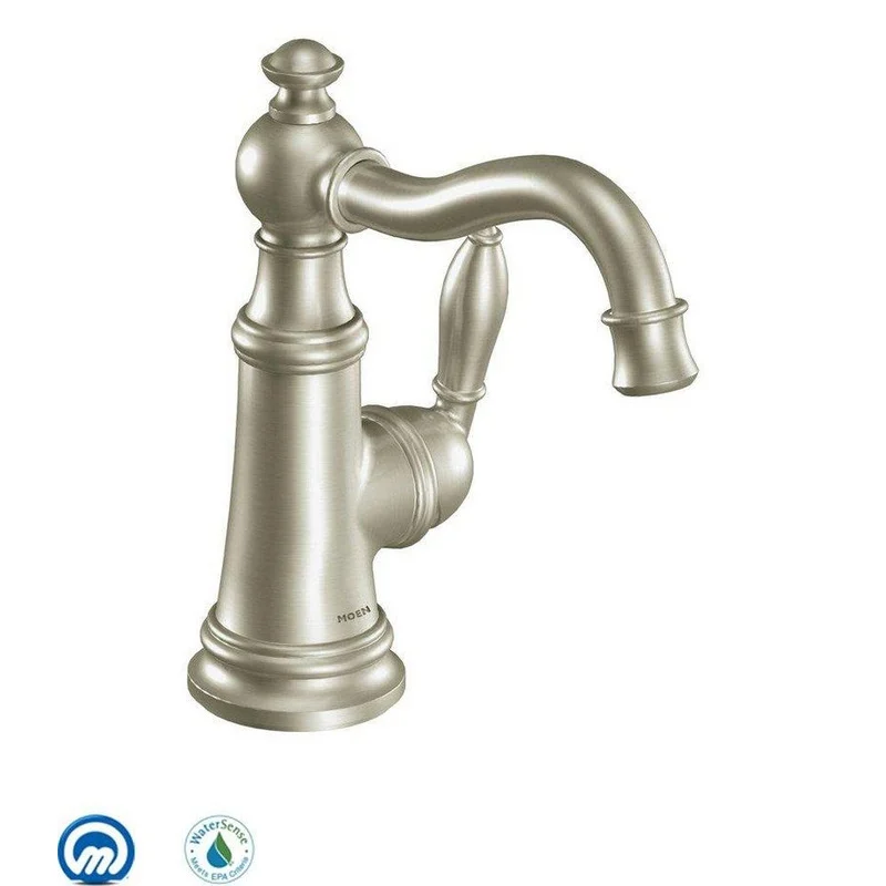 Moen Weymouth Single Handle Monoblock Bathroom Sink Faucet in Brushed Nickel | Ferguson