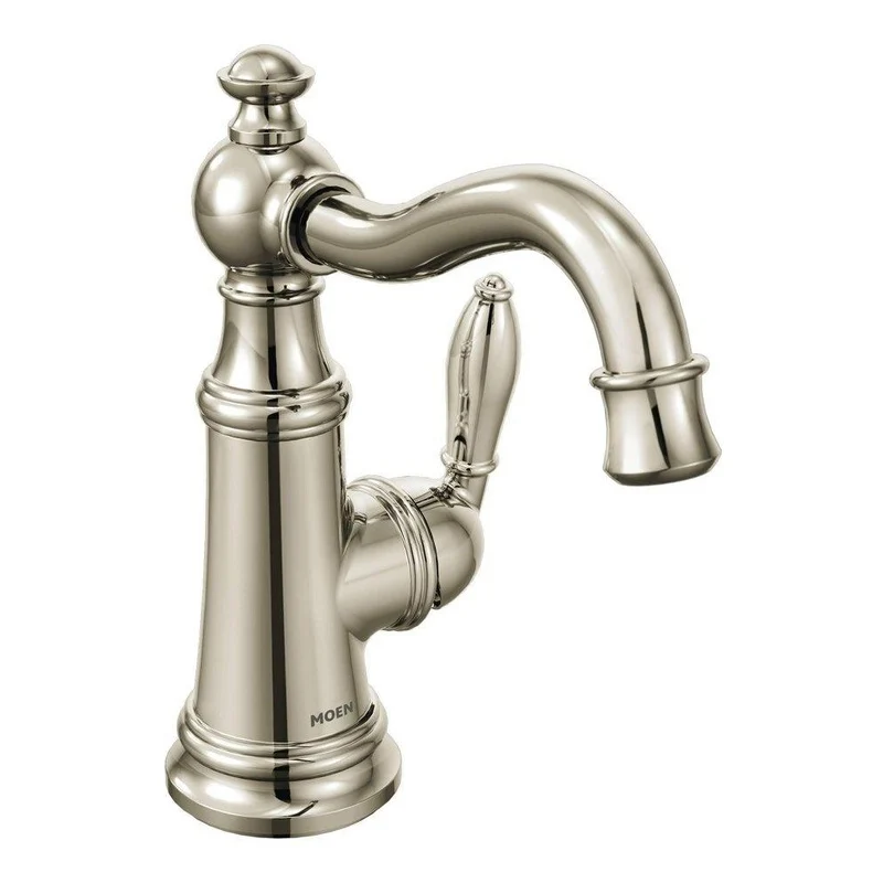 Moen Weymouth Single Handle Monoblock Bathroom Sink Faucet in Polished Nickel | Ferguson