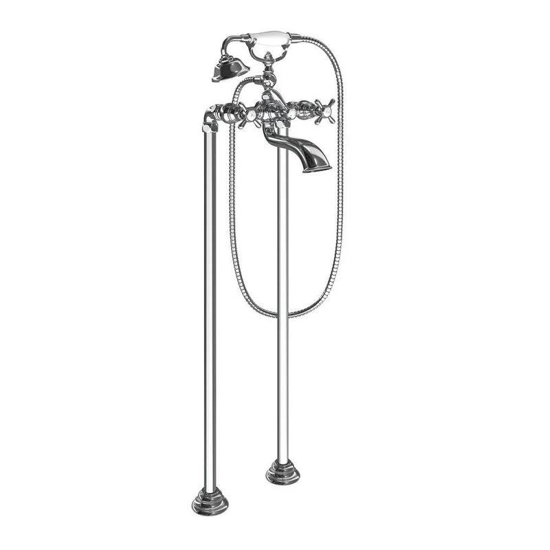 Moen Weymouth Two Handle Wall Mount Tub Filler with Handshower in Chrome | Ferguson