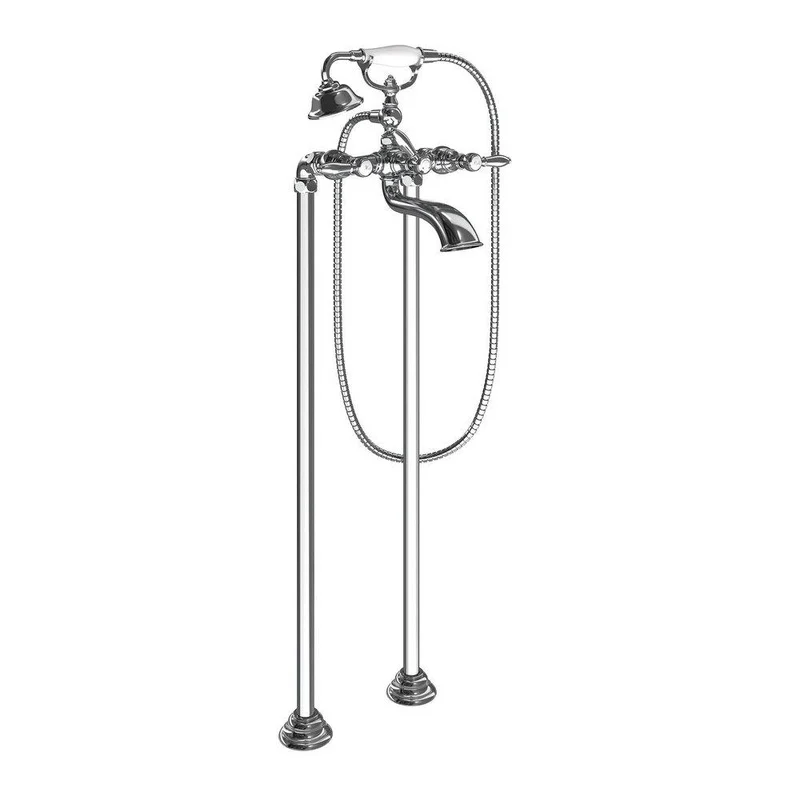Moen Weymouth Two Handle Wall Mount Tub Filler with Handshower in Polished Chrome | Ferguson
