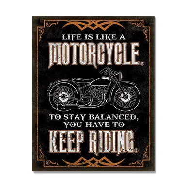 Motorcycle Keep Riding Tin Sign SG2291
