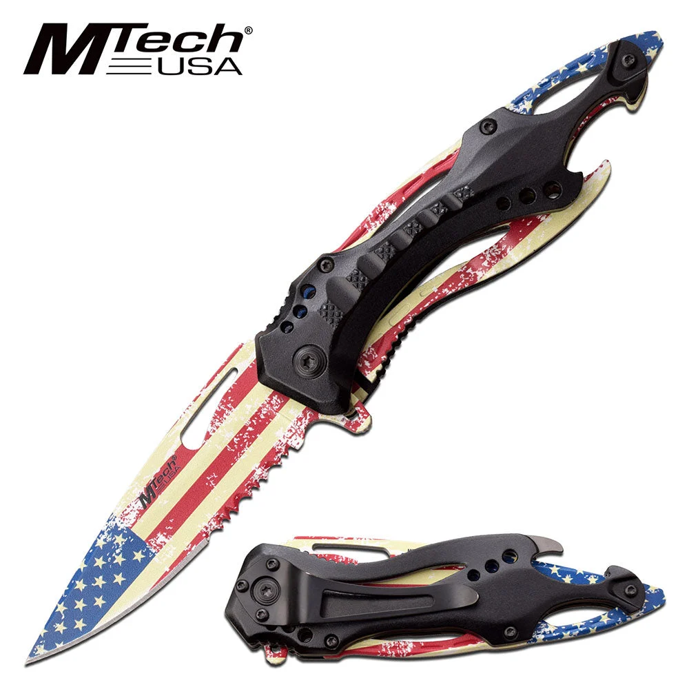 MTech USA American Flag Assisted Pocket Knife (MT-A705AF)