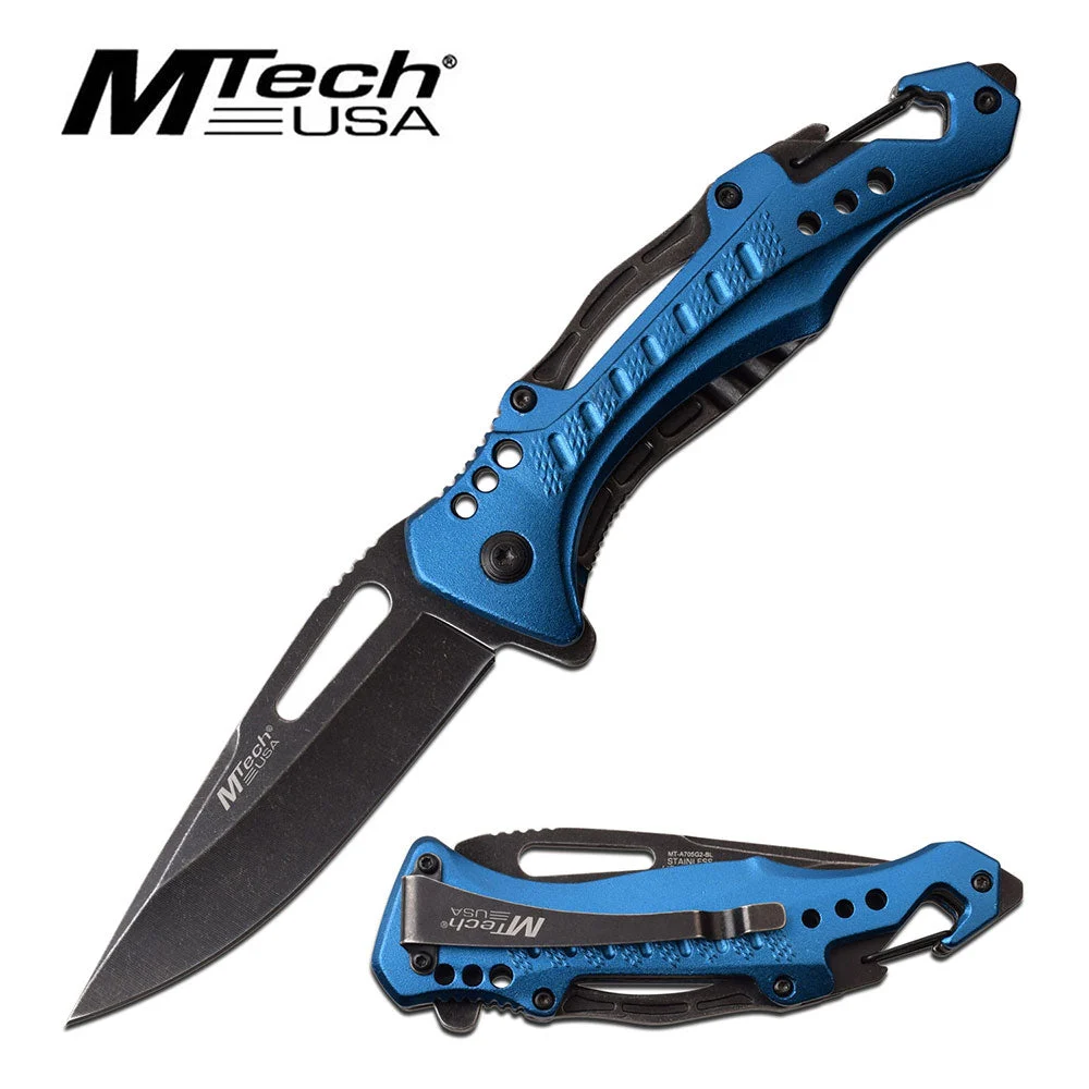 MTech USA Blue Spring Assisted Pocket Knife (MT-A705G2-BL)