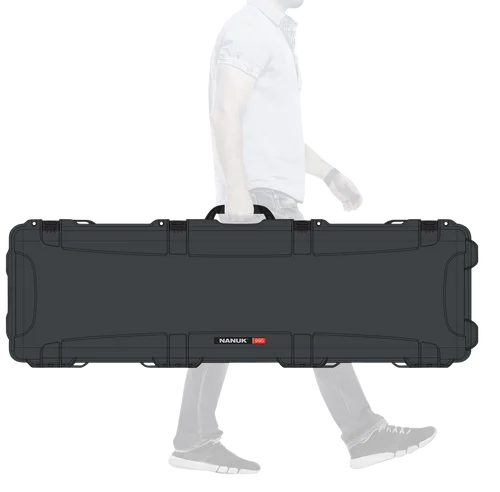 Nanuk 995-1007 995 Waterproof Graphite Resin with Foam Padding & Lockable Latches for Rifles 52" L x 14.50" W x 6" H Interior Dimensions