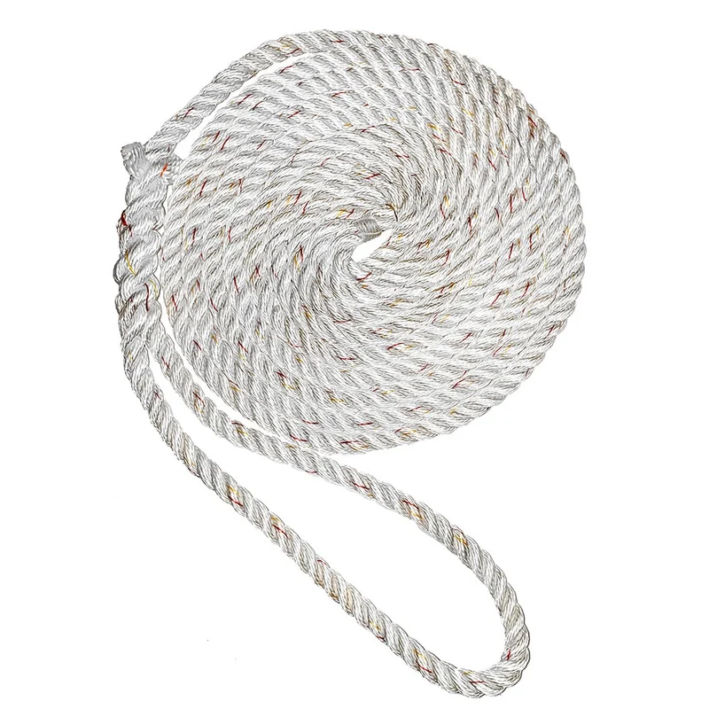 New England Ropes 5/8Premium 3-Strand Dock Line – White w/Tracer – 50 [C6050-20-00050]
