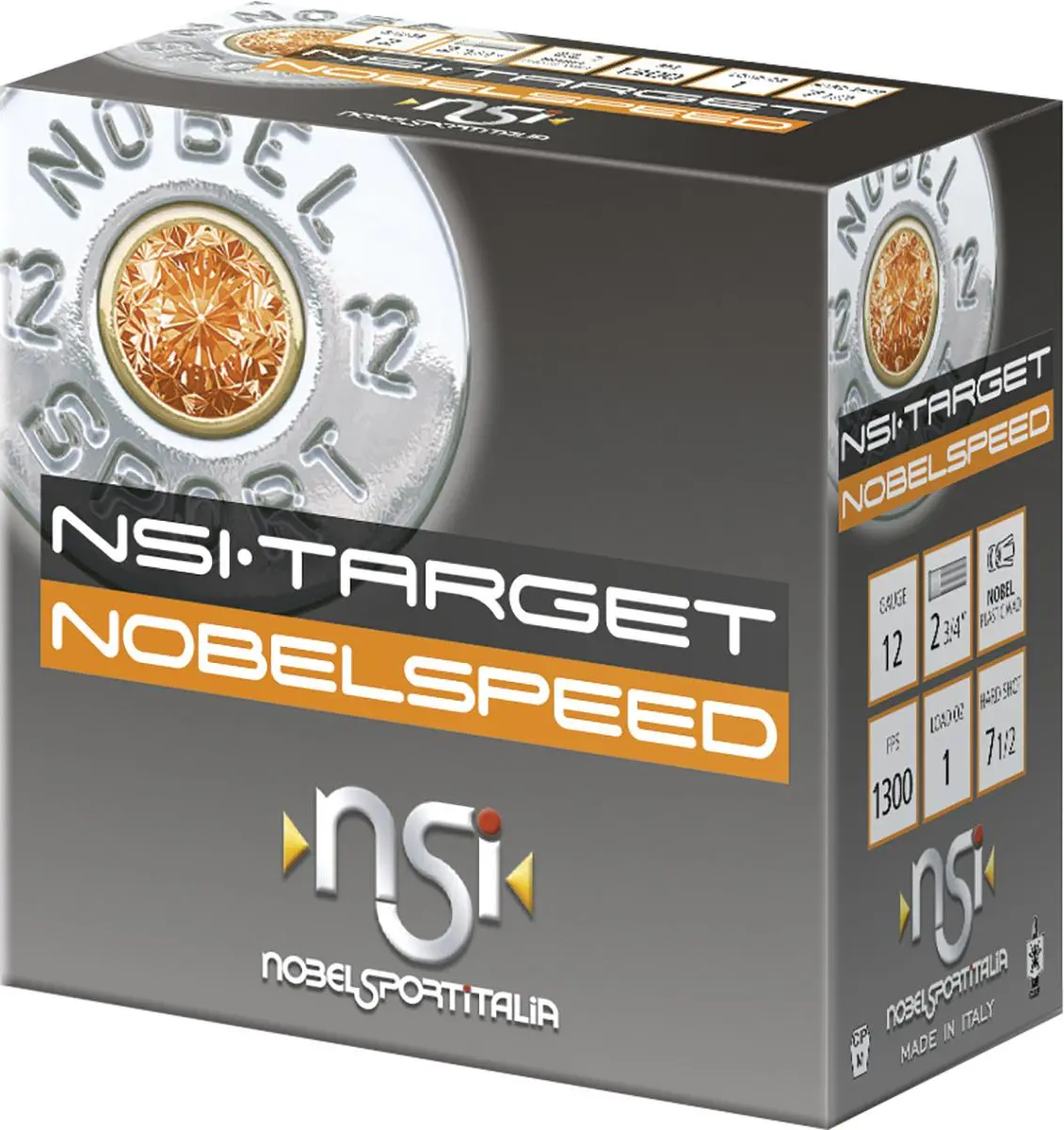 Nobel NSI Target Nobel Speed Shotshell 12 ga 2 3/4″ 1 oz 1300 fps #7 25/ct
