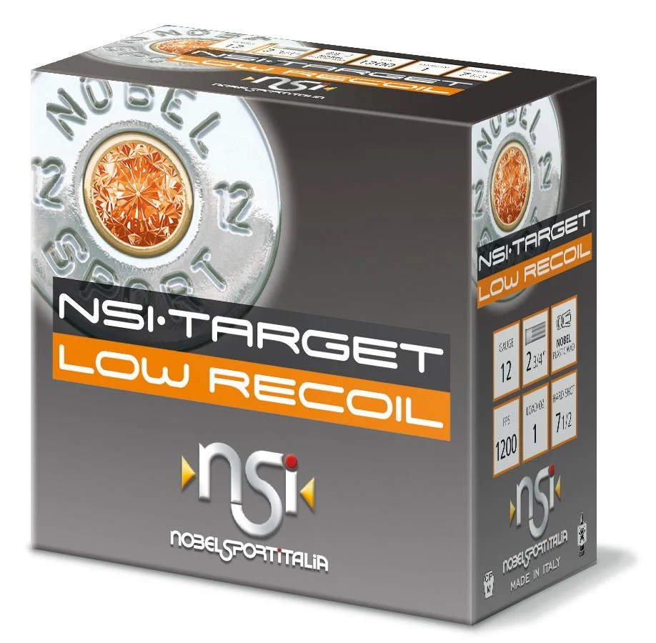 Noble Sport Target Low Recoil Shotshells 12 ga 2-3/4″ 1 oz 1200 fps #7 25/ct