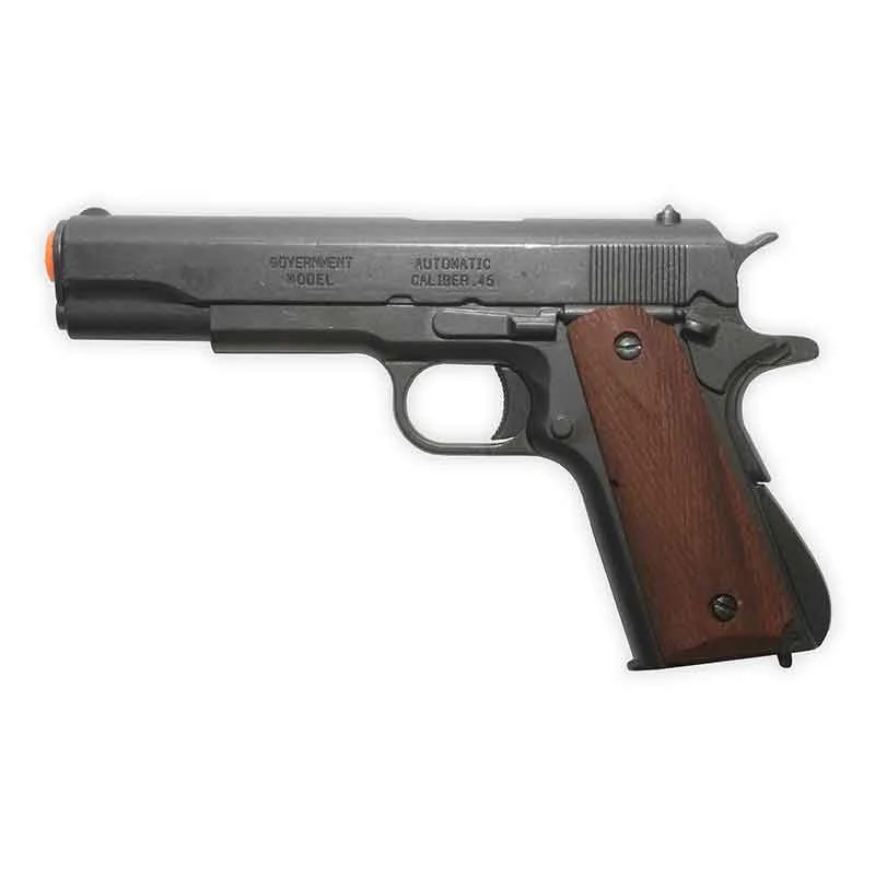 Non-Firing – 1911 Replica | Non-Removable Magazine | Blued Finish with Scored Wooded Grips