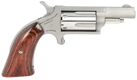 North American Arms 22MGBG Mini-Revolver22 WMR 5 Shot 1.63″ Barrel, Stainless Steel Barrel/Cylinder/Frame, Exclusive Wood Boot Grip