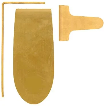 Northwest Trade Gun Buttplate, brassOverall length 4-5/8", width 1-15/16", comb 2-1/8"