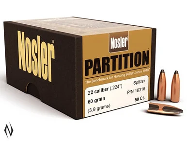NOSLER 224 60GR PARTITION 50PK