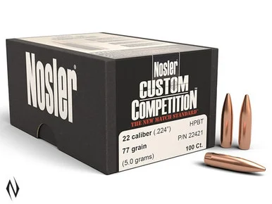 NOSLER 224 77GR HPBT CUSTOM COMP 100PK