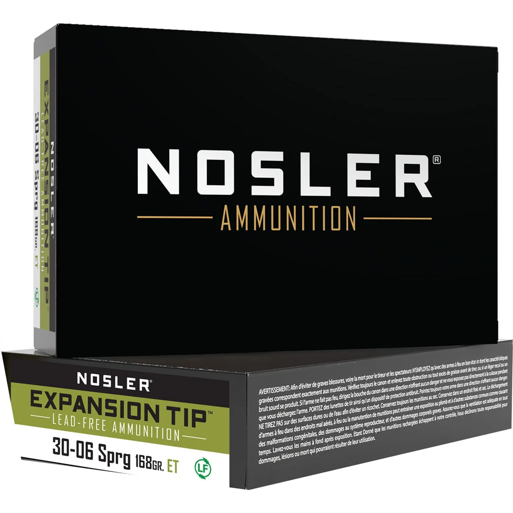 Nosler 40036 Expansion Tip E-Tip Lead-Free168 Grain .30-06 Springfield