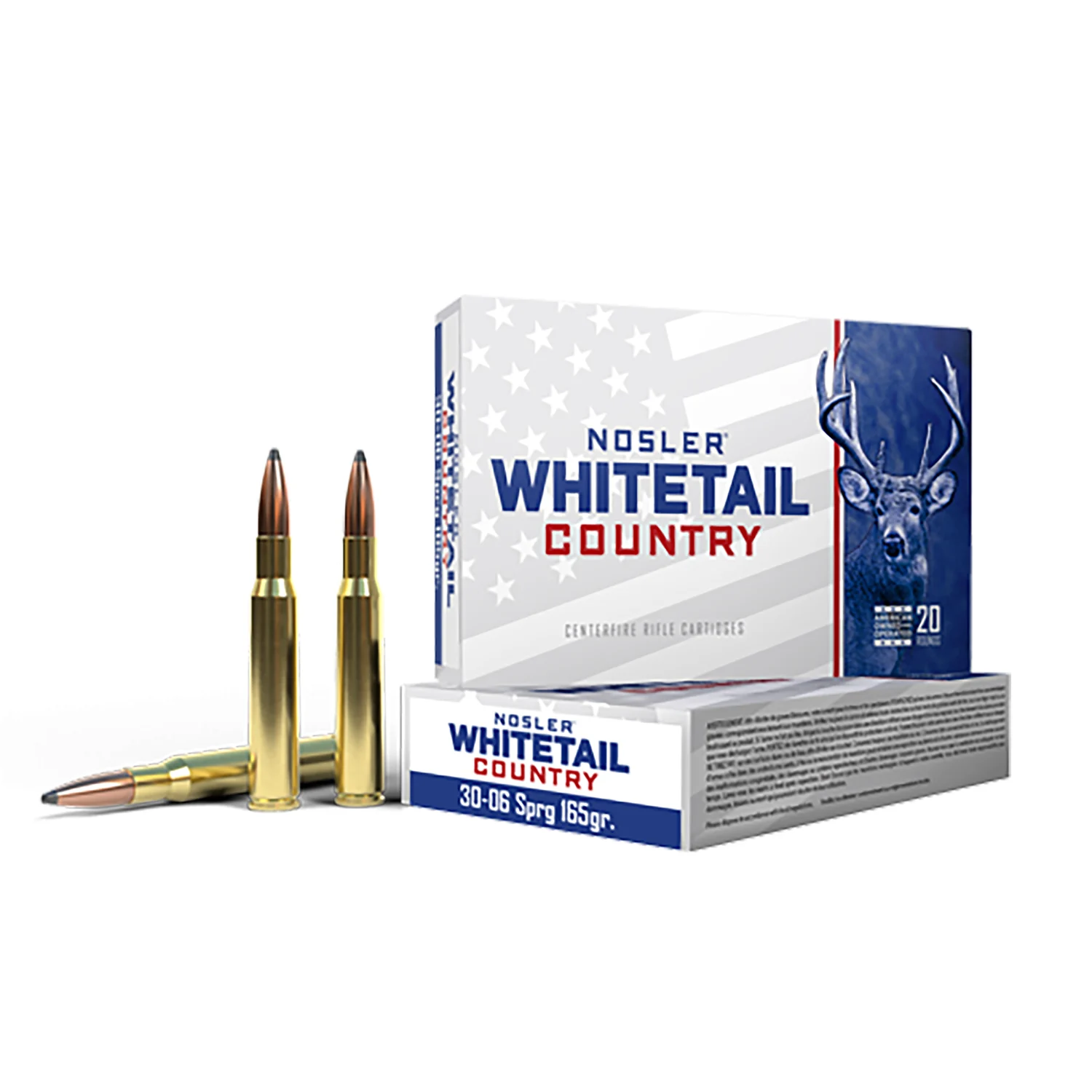 Nosler 40125 Whitetail Country30-06Springfield 165gr Spitzer Boat Tail 20 Per Box/10 Case