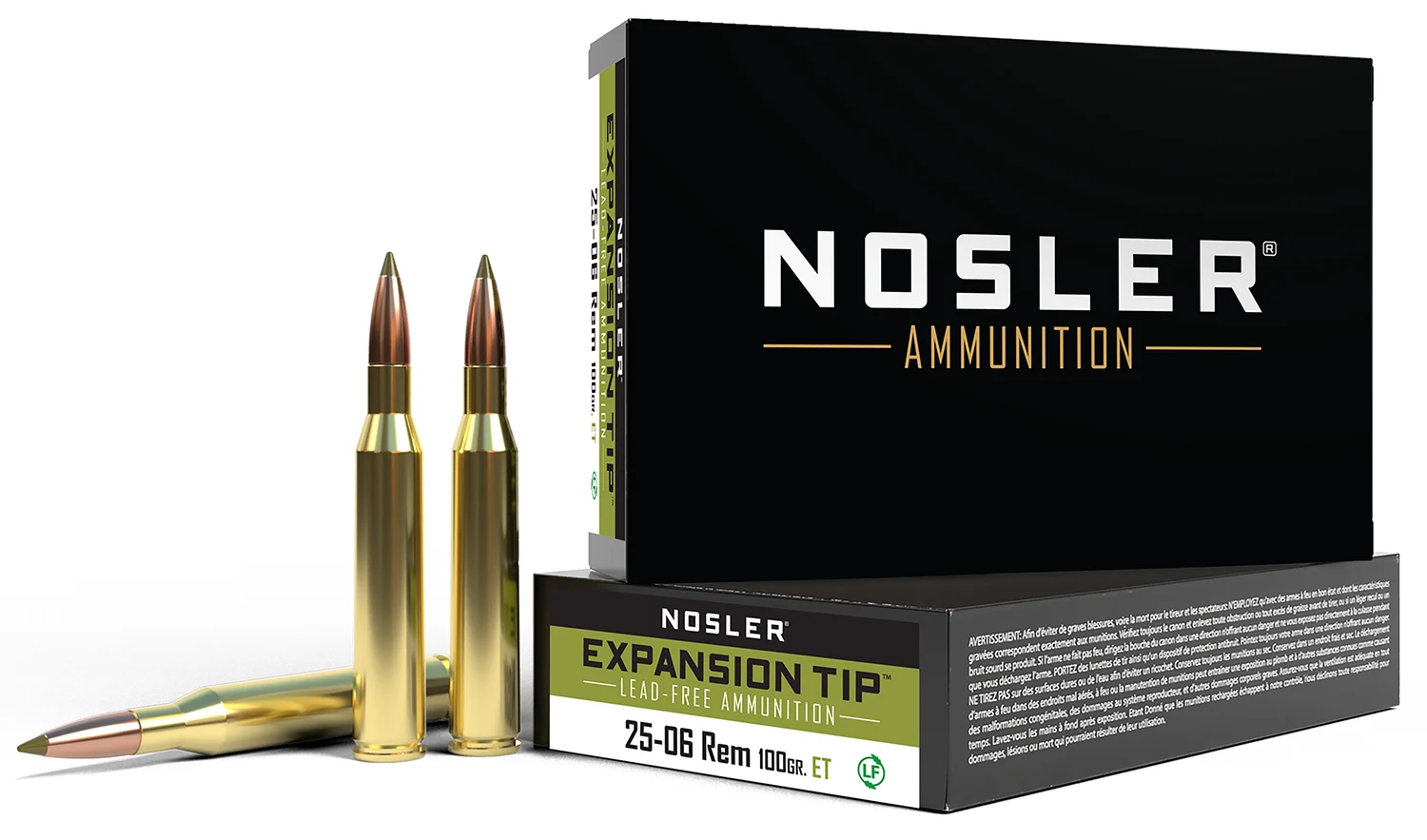 Nosler 40238 E-Tip25-06 Rem 100 gr E Tip Lead Free 20 Per Box/ 10 Case